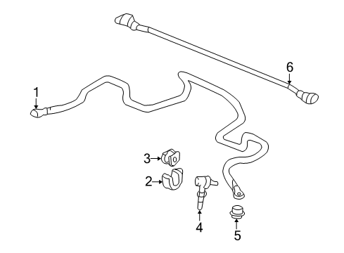 2001 Acura Integra Stabilizer Bar & Components - Front Bar, Front Tower Diagram for 74300-ST7-Z00