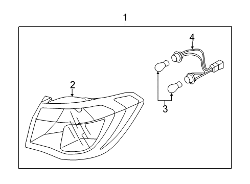 2012 Kia Forte Tail Lamps Lamp Assembly-Rear Combination Outside Diagram for 924021M410