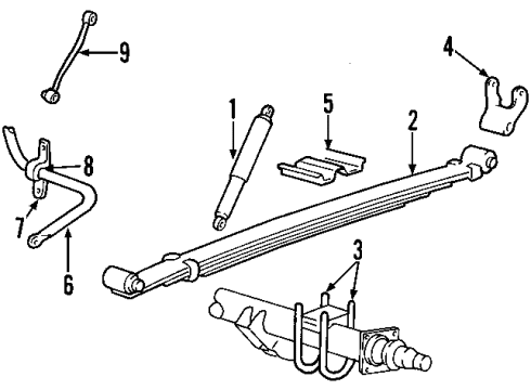 2005 Ford F-350 Super Duty Rear Suspension Components, Stabilizer Bar & Components Stabilizer Bar Diagram for F81Z-5A772-DA