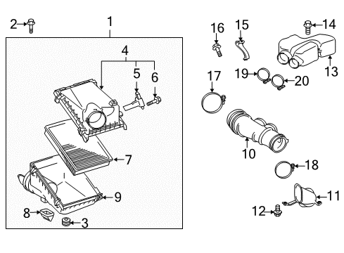 2013 Toyota FJ Cruiser Powertrain Control Rear Oxygen Sensor Diagram for 89465-35780