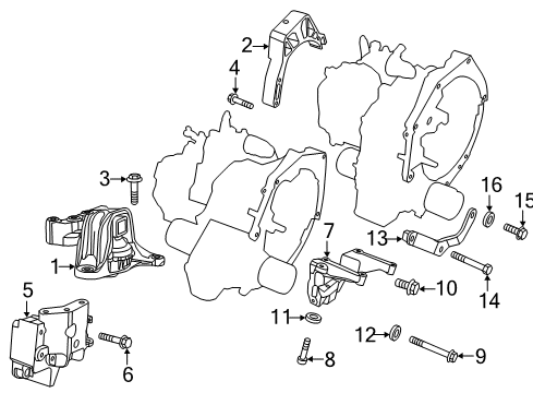 2015 Fiat 500 Engine & Trans Mounting Screw Diagram for 6106239AA