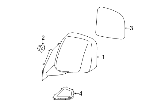 2018 Chevrolet City Express Outside Mirrors Mirror Assembly Diagram for 19317359