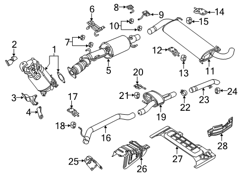 2017 Ram ProMaster 2500 Exhaust Components Bracket-Exhaust Hanger Diagram for 68224817AA