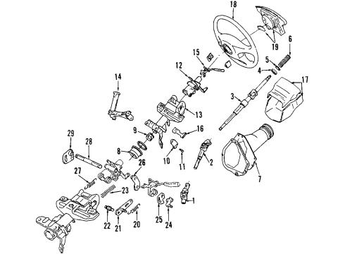 1994 Toyota Celica Steering Column, Steering Wheel & Trim Headlamp Bulb, No.1 Diagram for 90981-13046