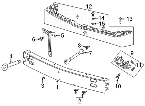2022 Cadillac CT5 Bumper & Components - Front Support Brace Diagram for 84154057