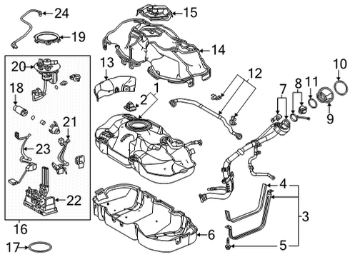 2021 Toyota RAV4 Prime Fuel System Components Tube, Fuel Tank BREA Diagram for 77227-42130