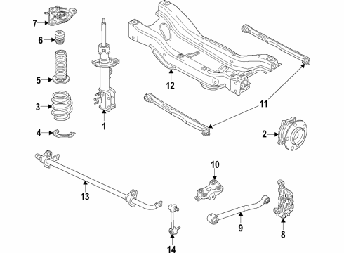 2018 Jeep Compass Rear Suspension Components, Lower Control Arm, Stabilizer Bar ABSORBER-Suspension Diagram for 68290267AB