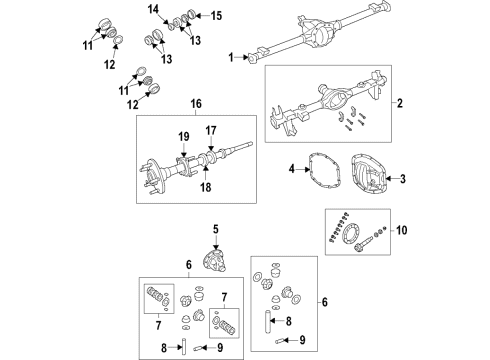 2018 Jeep Wrangler Rear Axle, Differential, Propeller Shaft Housing-Rear Axle Diagram for 68391558AA