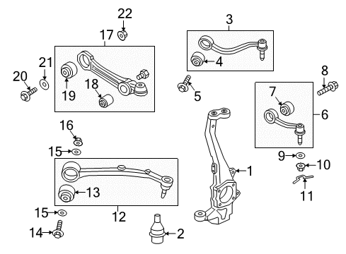 2015 Kia K900 Front Suspension Components, Lower Control Arm, Upper Control Arm, Stabilizer Bar Washer-Plain Diagram for 545643N001