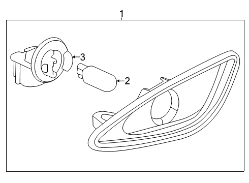 2020 Hyundai Venue Side Repeater Lamps Side Repeater Bulb Holder Assembly Diagram for 92340-K2000