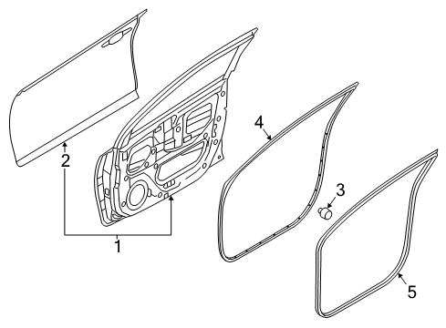 2018 Hyundai Accent Front Door WEATHERSTRIP Assembly-Door OPENG D/S, RH Diagram for 82140-J0000