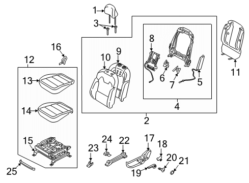 2021 Kia Telluride Driver Seat Components Screw-Machine Diagram for 1229105103