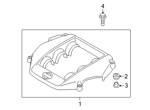 2018 Nissan GT-R Engine Appearance Cover Ornament Assy-Engine Cover Diagram for 14041-89S0A