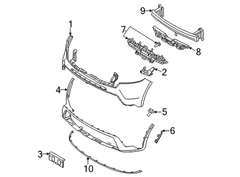 2021 Kia Sorento Bumper & Components - Front Cover-Fr Bumper Diagram for 86510R5000