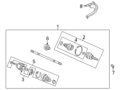 2005 Honda Insight Drive Axles - Front Joint, Inboard Diagram for 44310-SFA-300