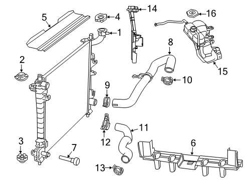 2015 Jeep Grand Cherokee Radiator & Components Hose-Radiator Outlet Diagram for 55038025AB