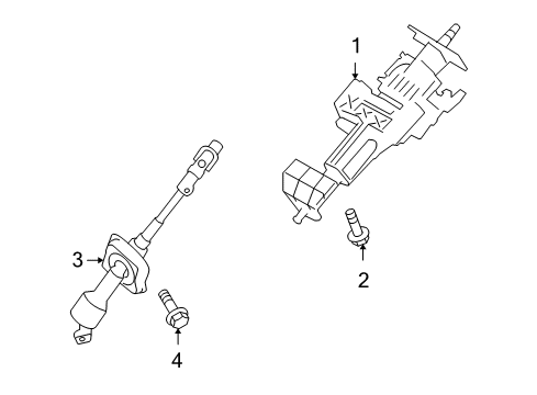 2010 Hyundai Santa Fe Steering Column & Wheel, Steering Gear & Linkage Column & Shaft Assembly-Steering Diagram for 56310-0W000