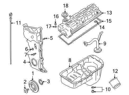 2001 Chevrolet Tracker Filters Seal, Camshaft Cover Spark Plug Access Tube Diagram for 91174363