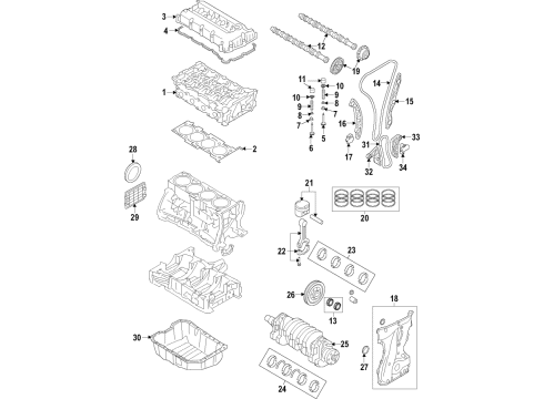 2017 Hyundai Sonata Engine Parts, Mounts, Cylinder Head & Valves, Camshaft & Timing, Variable Valve Timing, Oil Pan, Oil Pump, Balance Shafts, Crankshaft & Bearings, Pistons, Rings & Bearings Bracket Assembly-Transmission Diagram for 21830D4100