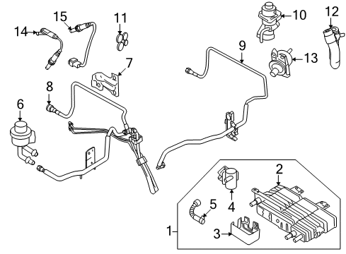 2006 Ford Fusion A.I.R. System Vapor Valve Diagram for 6E5Z-9F491-B