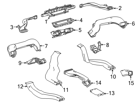 2018 Lexus IS300 Ducts Duct, Heater To Register Diagram for 55843-53050