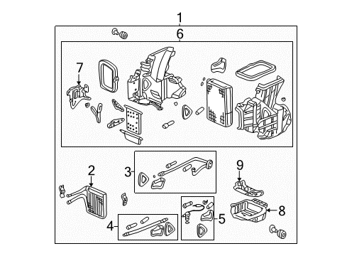 2000 Honda Odyssey Heater Core & Control Valve Core, Heater Diagram for 79110-S0X-A51