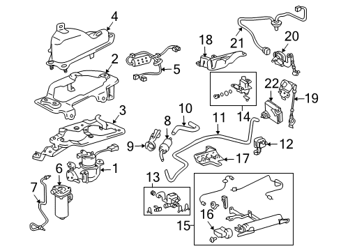 2004 Lexus RX330 Auto Leveling Components Cover, Height Control Tank Diagram for 48963-48010