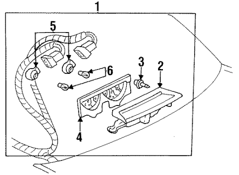 1997 Cadillac DeVille High Mount Lamps Lamp Asm-High Mount Stop Diagram for 5978003