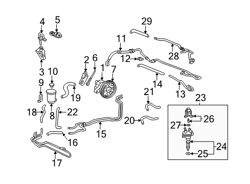 1999 Acura TL P/S Pump & Hoses, Steering Gear & Linkage Switch Assy., Power Steering Pressure (Texas) Diagram for 56490-P0H-013