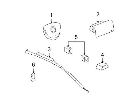 2004 GMC Canyon Air Bag Components Head Air Bag Diagram for 15124927