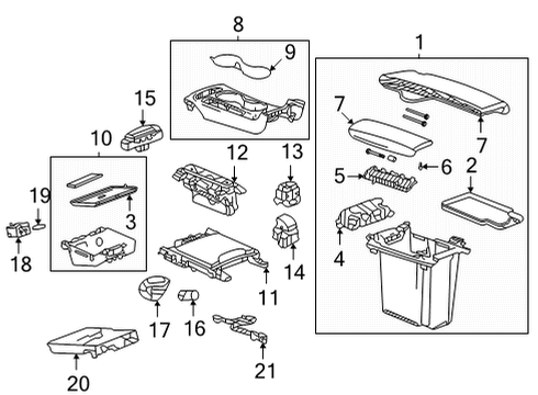 2022 Buick Envision Center Console Parking Brake Switch Diagram for 84924989