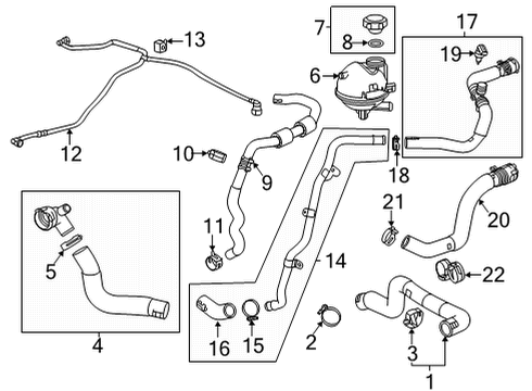 2021 Buick Encore GX Radiator & Components Reservoir Hose Diagram for 42755860