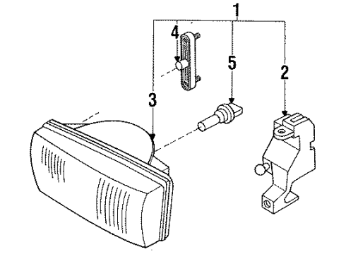 1991 Nissan Sentra Bulbs Screw-Adjusting Diagram for 26022-65Y00