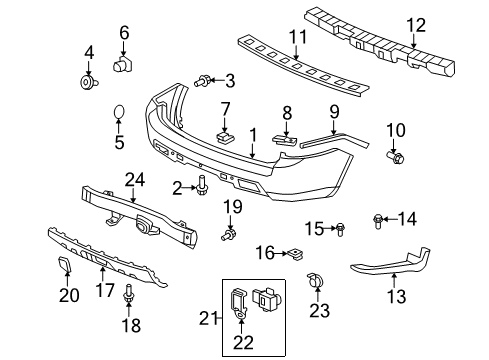 2009 Honda Pilot Parking Aid Clamp Diagram for 39682-TL0-G01