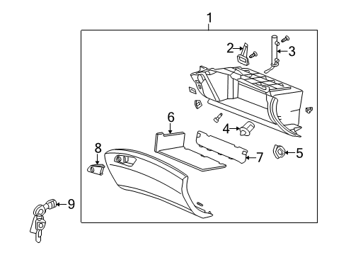 2013 Acura TSX Glove Box Cap, Lock (Driver Side) Diagram for 77545-TL0-G01