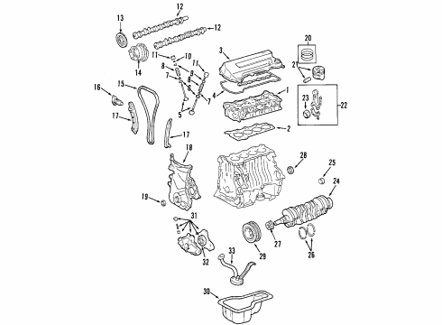 2005 Toyota Matrix Engine Parts, Mounts, Cylinder Head & Valves, Camshaft & Timing, Oil Pan, Oil Pump, Crankshaft & Bearings, Pistons, Rings & Bearings, Variable Valve Timing Valve Springs Diagram for 90905-01084