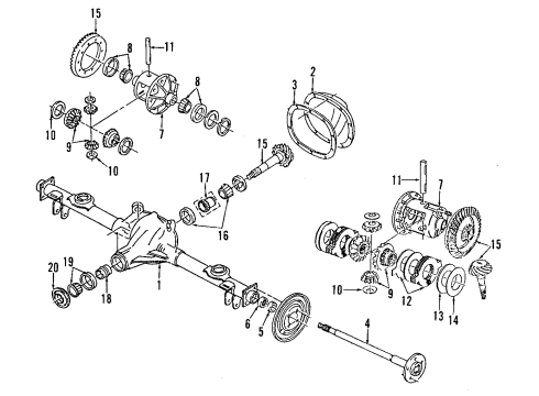 1995 Chevrolet Impala Rear Axle, Differential, Propeller Shaft Seal, Differential Drive Pinion Gear Diagram for 14012694