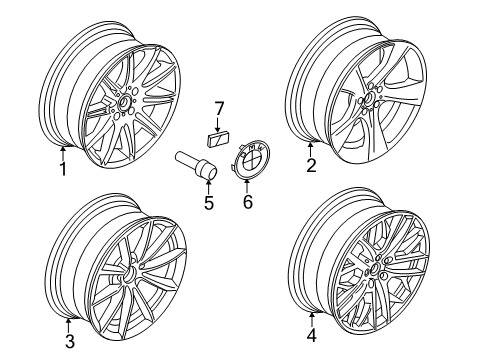 2014 BMW X1 Wheels Disc Wheel, Light Alloy, Bright-Turned Diagram for 36116854562