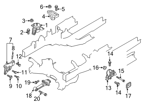 2020 Kia Sorento Engine & Trans Mounting Engine Motor Transmission-Torque Arm Mount Strut Diagram for 21950C5000