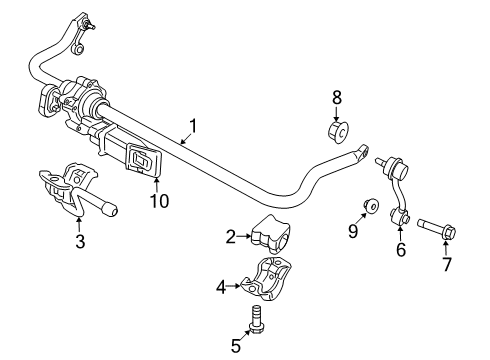 2021 Jeep Gladiator Stabilizer Bar & Components - Front Bolt-Hex FLANGE Head Diagram for 6513320AA