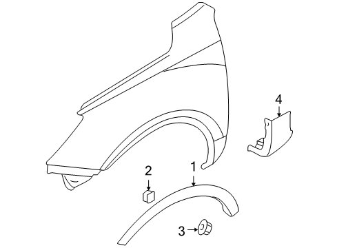 2010 Hyundai Veracruz Exterior Trim - Fender Garnish-Side Fender, RH Diagram for 87714-3J000