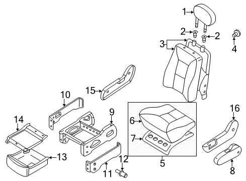 1999 Nissan Quest Front Seat Components Cushion Assy-Front Seat Diagram for 87300-7B121