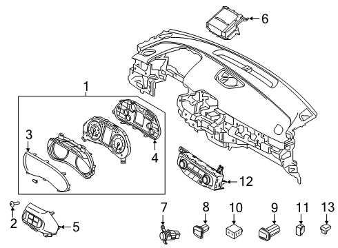 2019 Hyundai Veloster Ignition Lock Key Sub Set-Steering Lock Diagram for 81900-G2E00