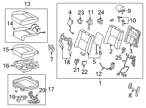 2014 Lexus LS600h Rear Seat Components Pad Sub-Assembly, Rear Seat Diagram for 71504-50070