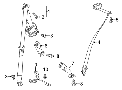 2019 Buick Enclave Seat Belt Latch Diagram for 19355950