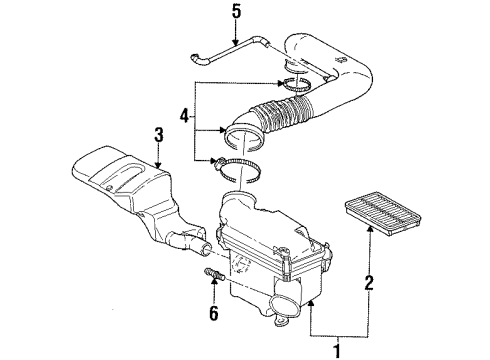 2002 Saturn SC2 Filters Duct Asm, Front Intake Air Diagram for 21008303