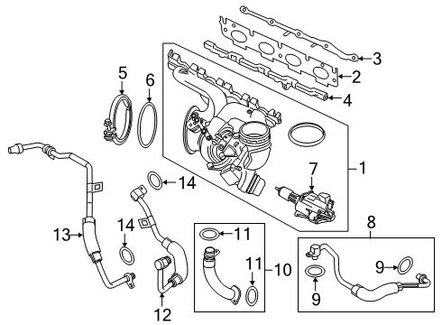 2021 BMW X2 Turbocharger OIL RETURN LINE Diagram for 11425A028A6