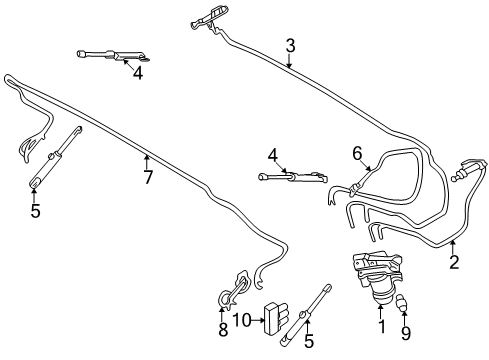 2005 BMW M3 Convertible Top Hydraulic Hose, Master Cylinder, Left Diagram for 54347025597