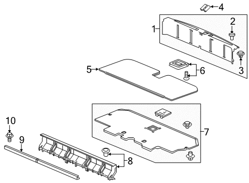 2021 Honda Pilot Interior Trim - Rear Body Lining Assy., RR. Cargo *NH900L* (DEEP BLACK) Diagram for 83303-TG7-A00ZA