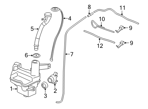 2012 Honda Civic Wiper & Washer Components Mouth, Washer Diagram for 76805-TR3-A01